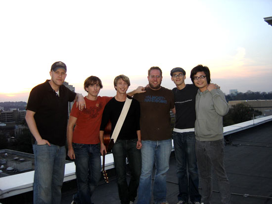 Photo Caption: Tenth Avenue North and The Erwin Brothers break for a photo 