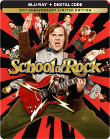 In School of Rock, after being kicked out of his rock band, Dewey Finn (Jack  Black) becomes a substitute teacher of an uptight elementary private  school