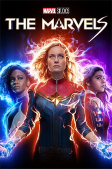 The Marvels cover art showing three superhero women
