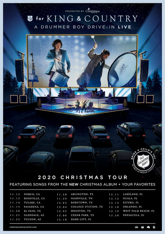 Jfh News For King And Country Launch A Drummer Boy Drive In The Christmas Tour