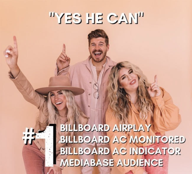 CAIN Achieves Their Second No. 1 Radio Single With 'Yes He Can'