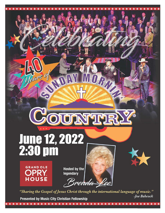 Sunday Mornin Country Announces Anniversary Date for 40th Annual Celebration