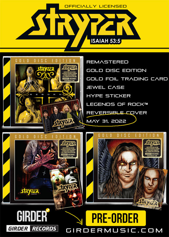 Girder Music To Offer Three Gold Disc Editions of Popular Stryper Albums