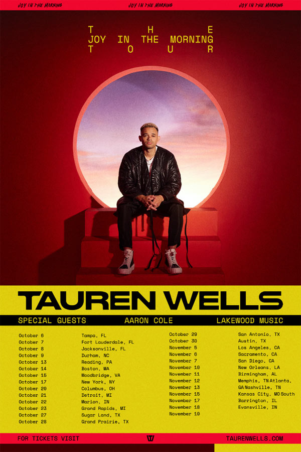Tauren Wells Announces The Joy in the Morning Tour