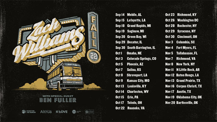 Zach Williams Announces Fall '22 Tour - Tickets On Sale Friday!