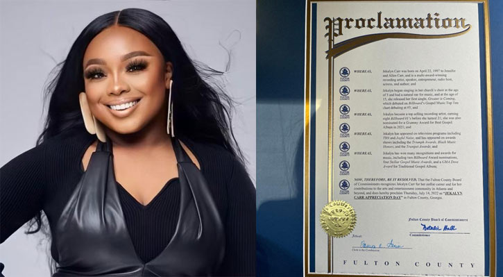 Jekalyn Carr Awarded Key to the City Last Night