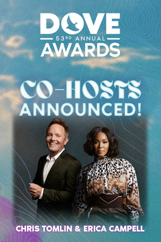 Erica Campbell and Chris Tomlin Announced as Co-Hosts for 53rd Annual GMA Dove Awards