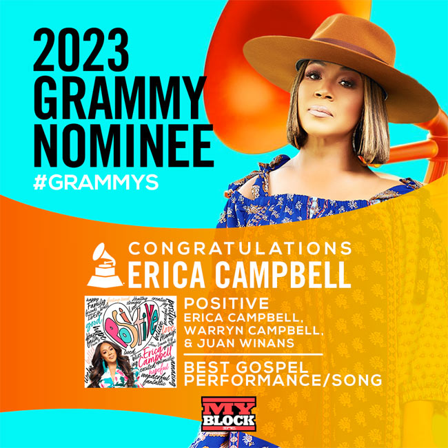 Erica Campbell Receives Coveted GRAMMY Award Nomination for 'Positive'