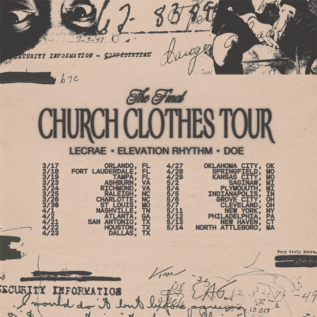 lecrae church clothes tour setlist 2023