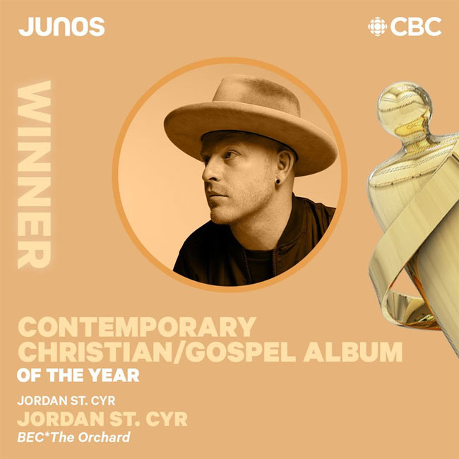 Jordan St. Cyr Wins A Juno Award