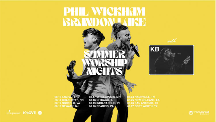 Phil Wickham and Brandon Lake Join Forces for 'Summer Worship Nights'
