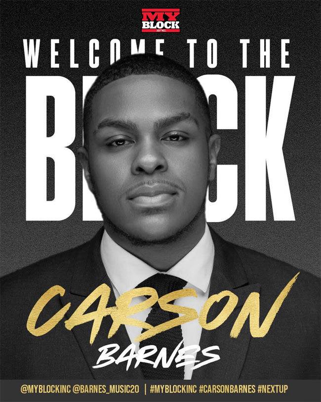 WARRYN CAMPBELL Welcomes 19-Year-Old Emerging Singer-Songwriter CARSON BARNES To His MY BLOCK INC. Record Label