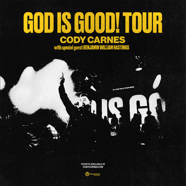 Cody Carnes 'God Is Good!' Tour Tickets On Sale Today