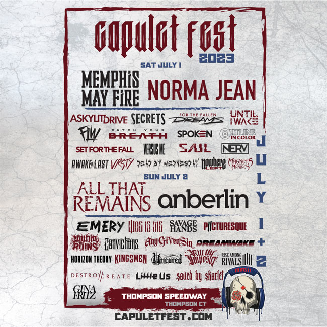 Capulet Fest 2023 Boasts Memphis May Fire, Anberlin, Spoken, Norma Jean and Many More