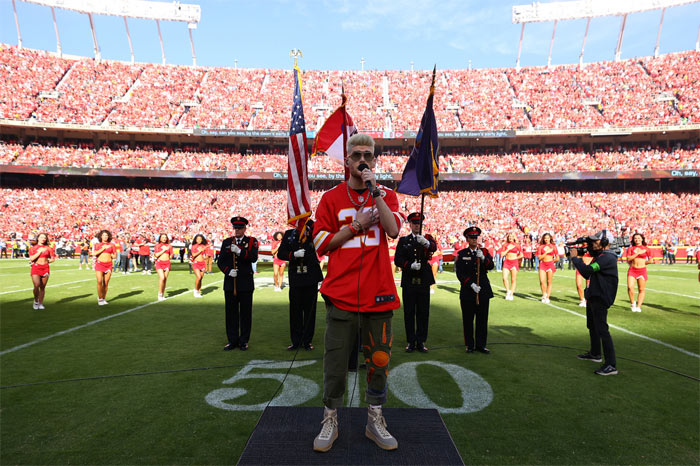Colton Dixon Performs National Anthem at Kansas City Chiefs Game