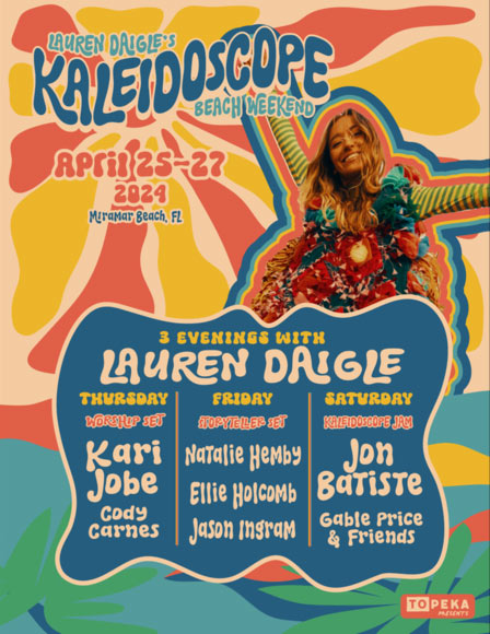 Topeka Presents Lauren Daigle's 'Kaleidoscope Beach Weekend' Music Vacation, April 25-27