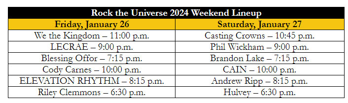 Universal Orlando Resort's Rock the Universe 2024 Takes Place This Weekend Featuring Performances by Christian Music's Biggest Stars