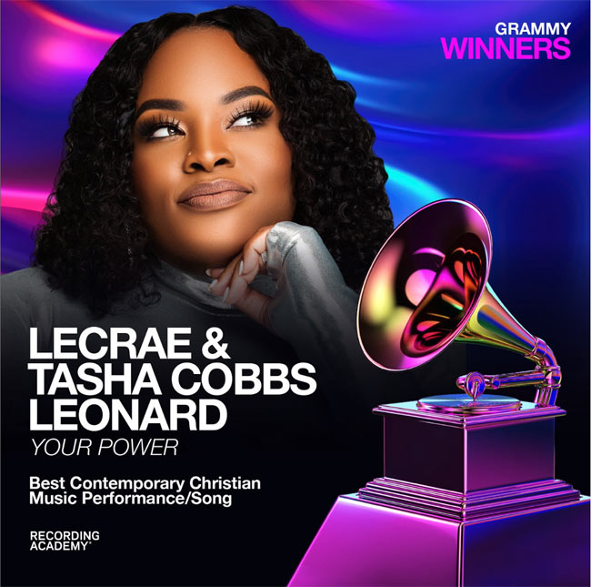 Tasha Cobbs Leonard Wins 2024 Best Contemporary Christian Music Performance/Song Grammy Award