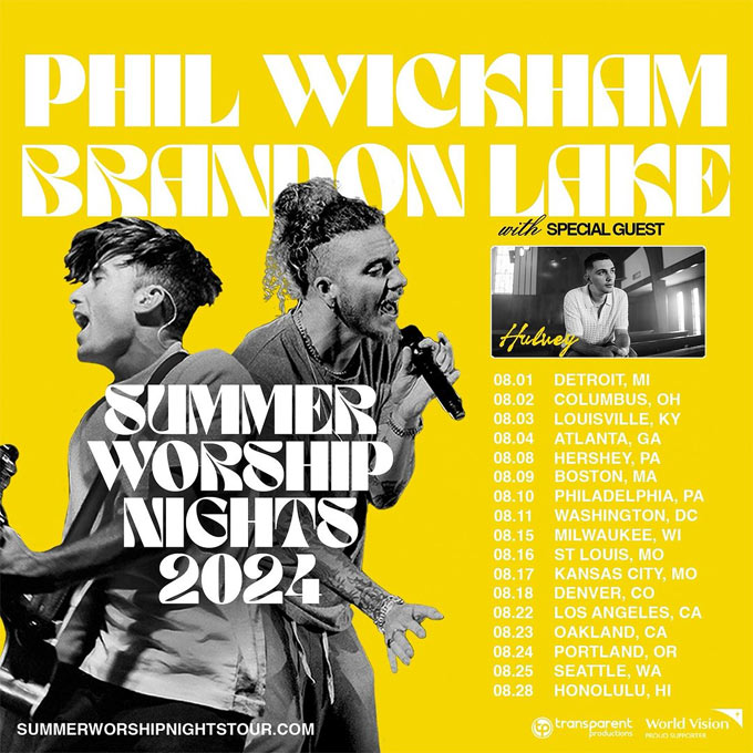 Phil Wickham and Brandon Lake Announce 'Summer Worship Nights 2024 Tour'