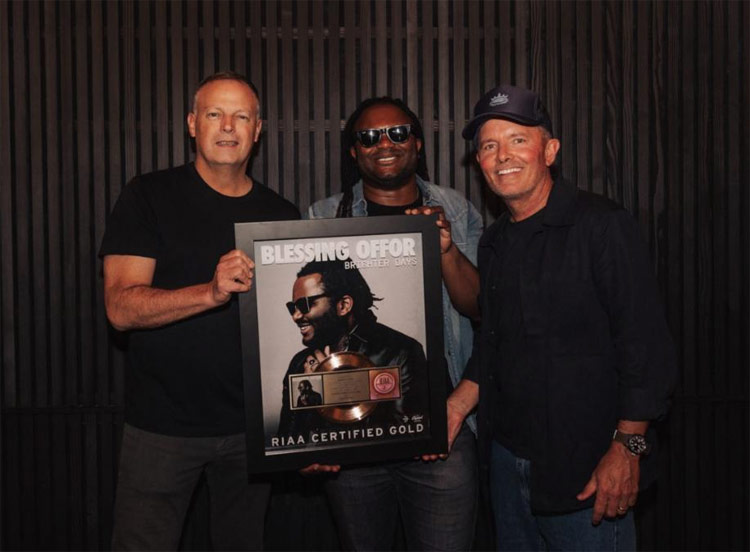 Blessing Offor Surprised with First Gold Record at Album Release Party