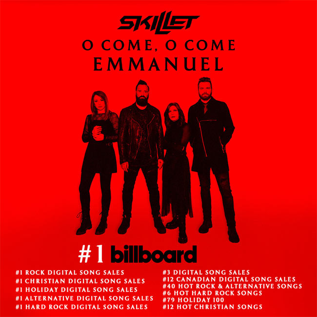 Skillet's 'O Come, O Come Emmanuel' Hits Number 1 on Multiple Billboard Charts
