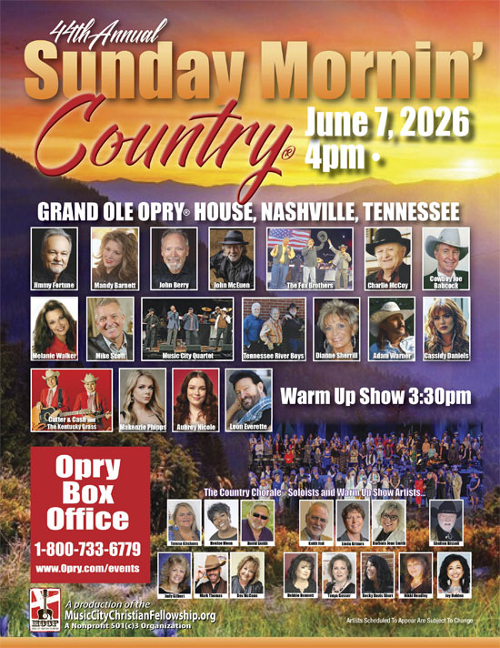 Sunday Mornin’ Country Celebrates Faith and Music With Powerful Artist Lineup Sunday Mornin’ Country Celebrates Faith and Music With Powerful Artist Lineup