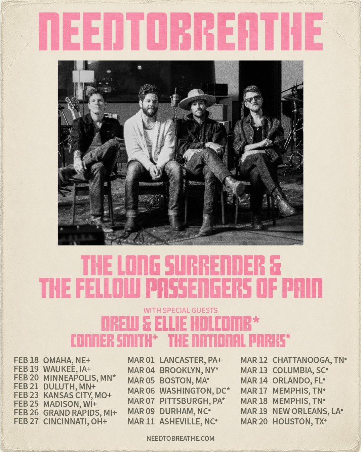NEEDTOBREATHE Announce The Long Surrender and The Fellow Passengers of Pain Tour