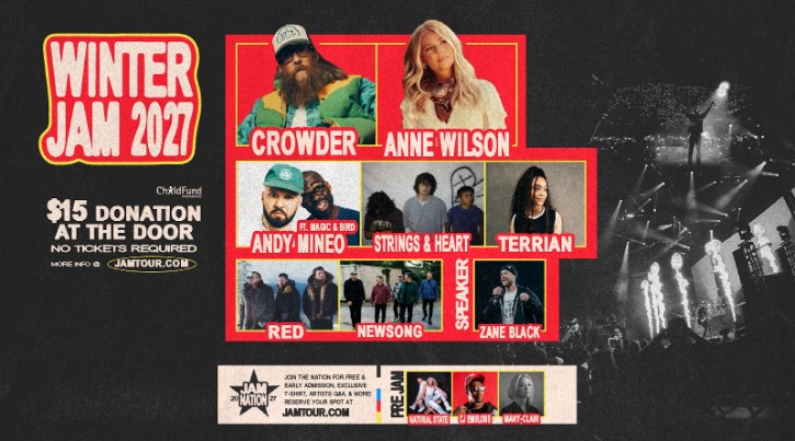 Winter Jam 2027 Brings Crowder, Anne Wilson, Andy Mineo, Strings & Heart, Terrian, Red & Newsong to Arenas Nationwide